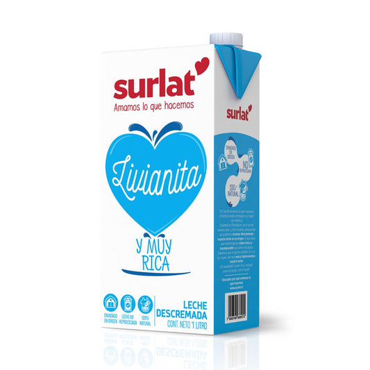 Leche Natural Surlat Descremada 1 L